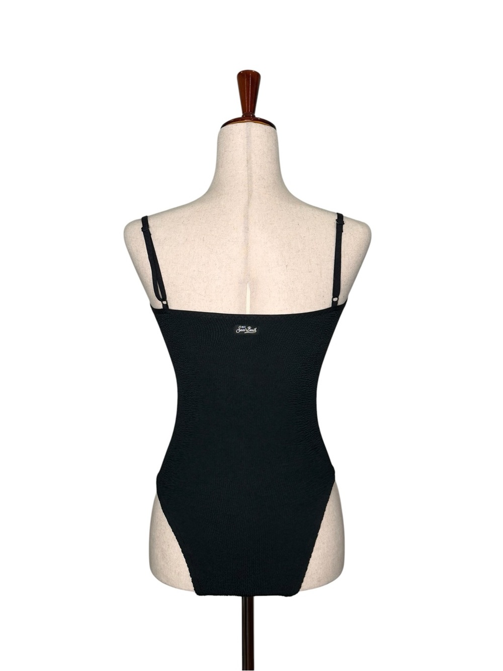 MC2 Saint Barth Black Textured Strap One-Piece Swimsuit - Picture 6 of 14